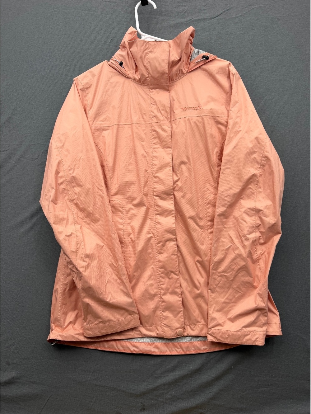 Marmot Women's Lightweight Peach Rain Jacket with Hood, Size Medium